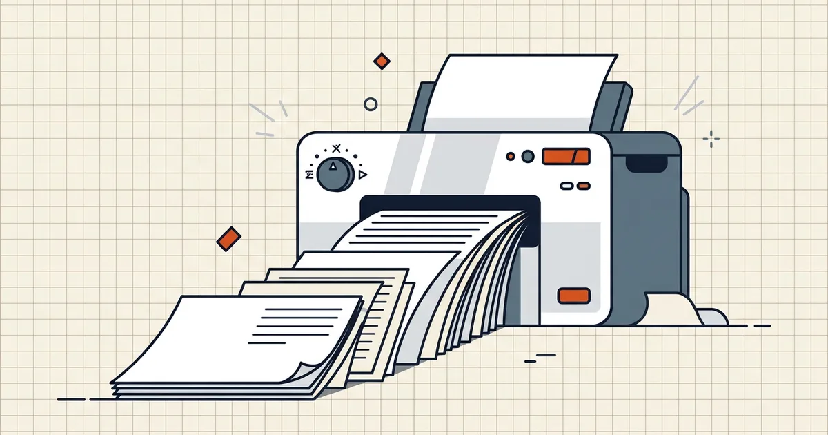 A printed stack where an unexpected blank sheet slides out between numbered pages