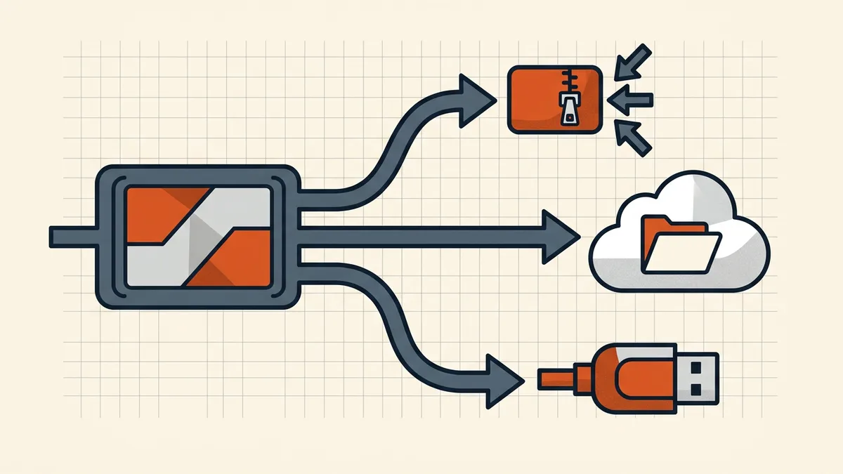 Oversized PDF choosing compress, cloud, transfer, or local paths
