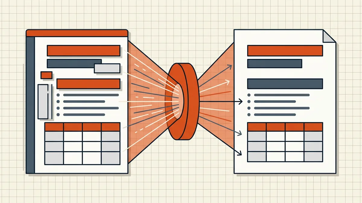 DOCX layout structures mapped to fixed PDF pages during conversion