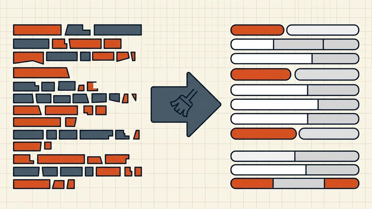 Staircase lines reflowing into paragraphs