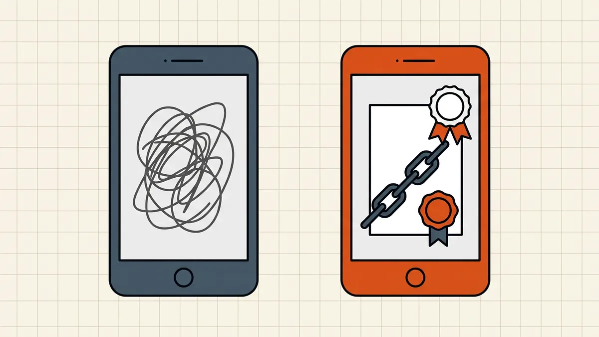 Markup image signing vs certificate signing on a phone