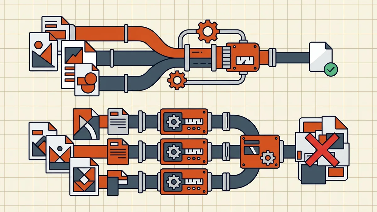Merge first, then compress once — versus the double-compression trap