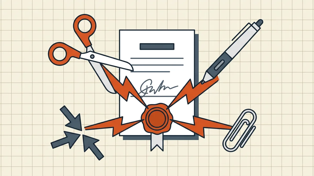 Operations that break PDF signatures: compression, merge, rotation, cleanup, re-save