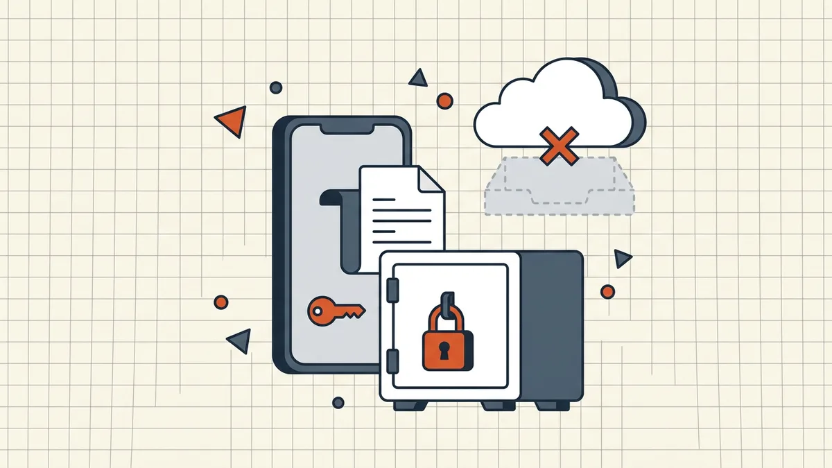 On-device encryption on a phone — nothing leaves the device