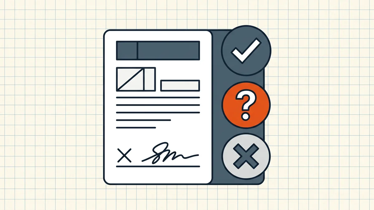 PDF signature panel status icons: trusted, unknown trust, and integrity failure