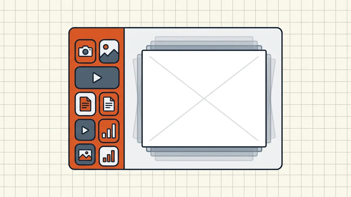 Page thumbnails populated while the main canvas stays white