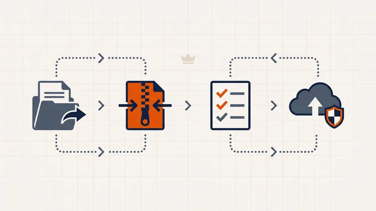 UK visa upload workflow: gather documents, compress, verify against the checklist, then upload