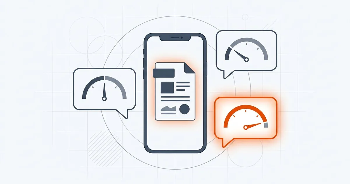 Phone with a PDF surrounded by three messaging app bubbles, each showing a different file size limit gauge