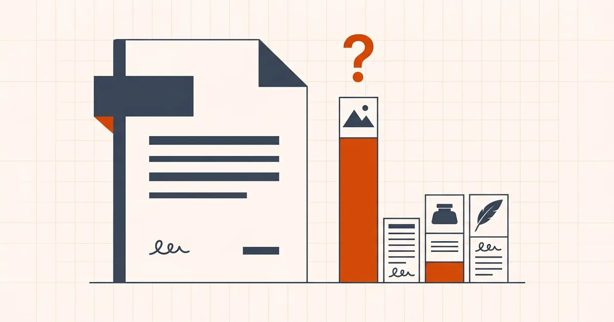 Bloated PDF beside a size bar chart where the embedded image segment towers over text and font segments